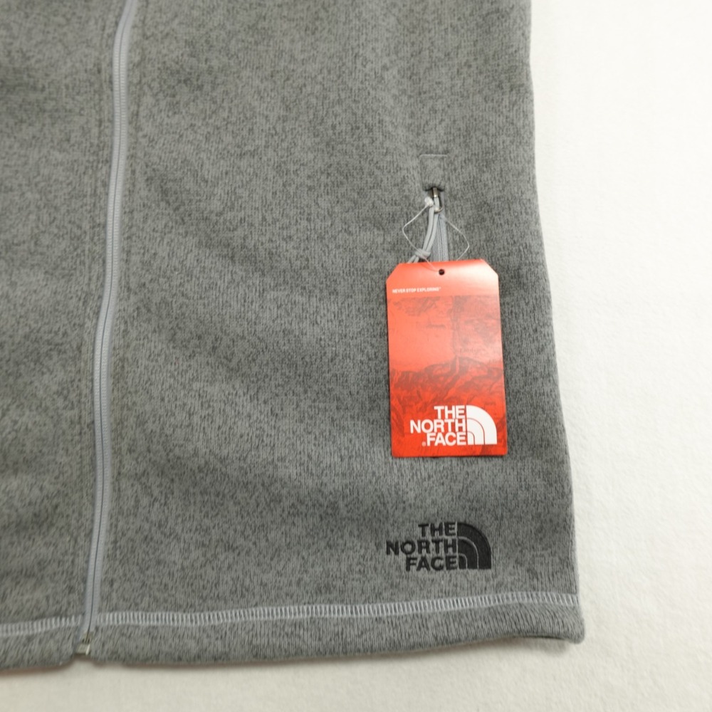 The North Face Vest Adult S/P Gray Sweater Fleece Full Zip Gorpcore Logos‎ NEW - Picture 4 of 12